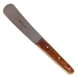 P+ Spatel metaal/hout gebogen lemmet /st